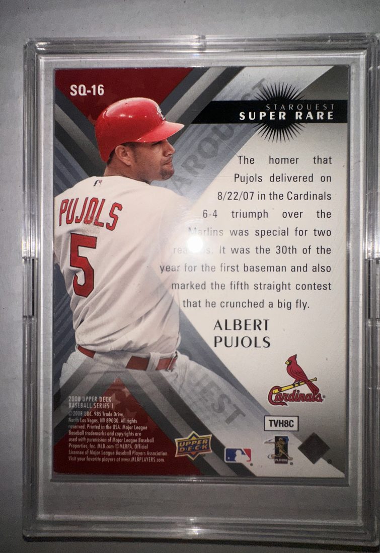 Albert Pujols StarQuest SQ-16, back